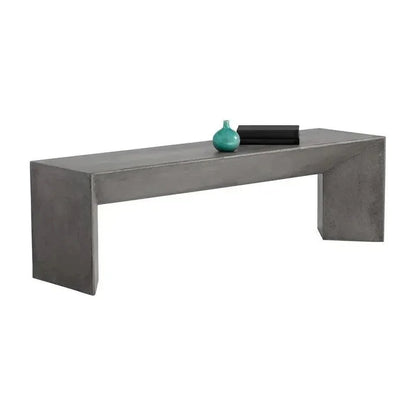 Nomad Concrete Outdoor Backless Bench-Outdoor Benches-SUNPAN-LOOMLAN