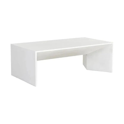 Nomad Concrete Outdoor Rectangular Coffee Table-Outdoor Coffee Tables-SUNPAN-White-LOOMLAN