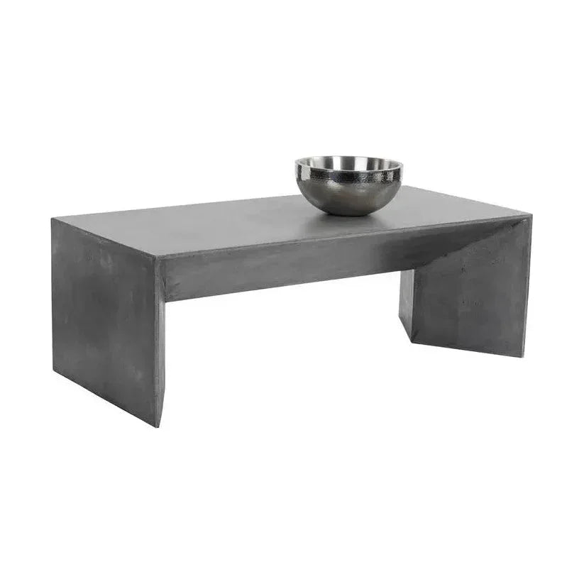 Nomad Concrete Outdoor Rectangular Coffee Table-Outdoor Coffee Tables-SUNPAN-LOOMLAN