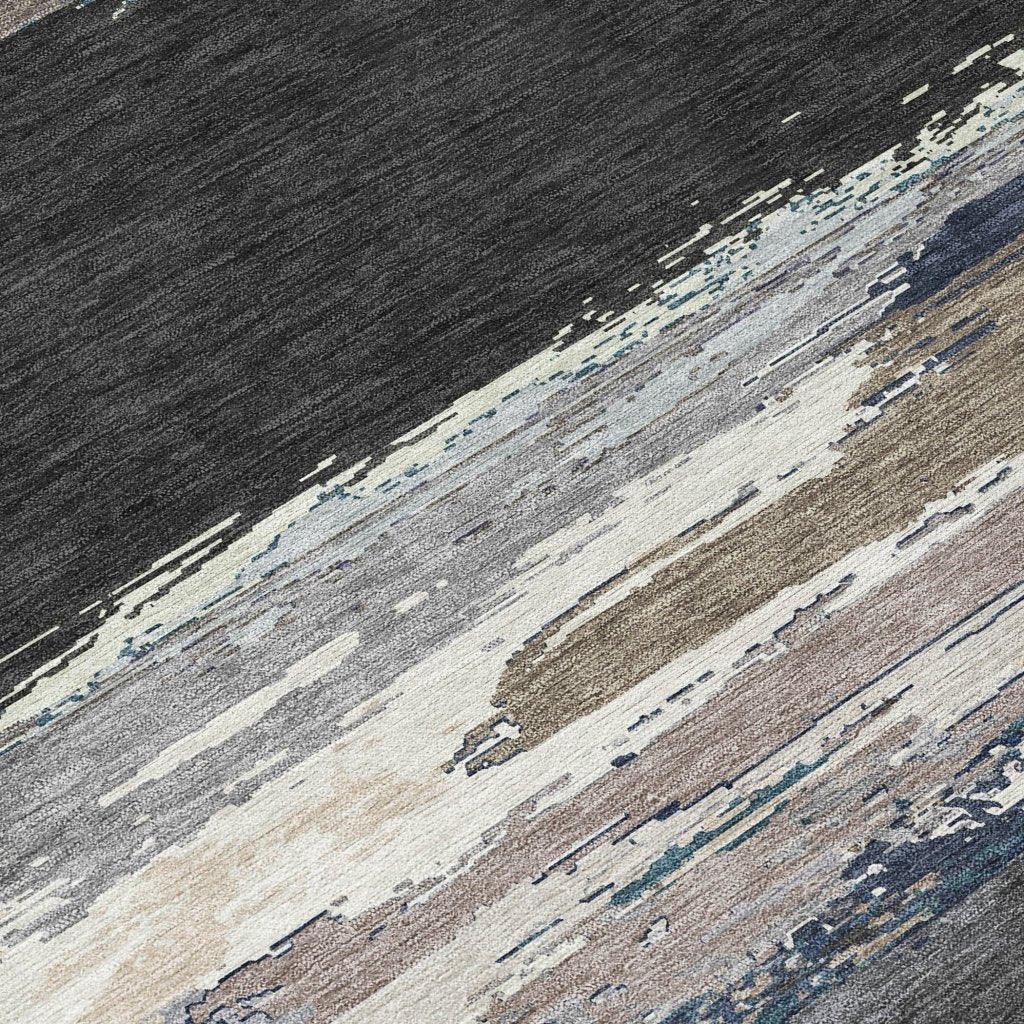 Nomaria Black Washable Indoor - Outdoor Rug - LOOMLAN - LOOMLAN Rugs - Outdoor Rugs