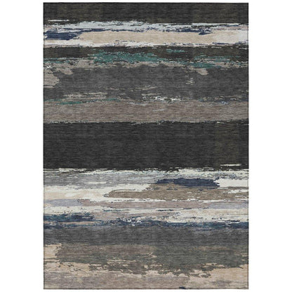 Nomaria Black Washable Indoor - Outdoor Rug - LOOMLAN - LOOMLAN Rugs - Outdoor Rugs