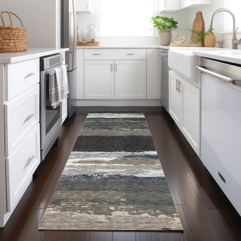 Nomaria Black Washable Indoor - Outdoor Rug - LOOMLAN - LOOMLAN Rugs - Outdoor Rugs