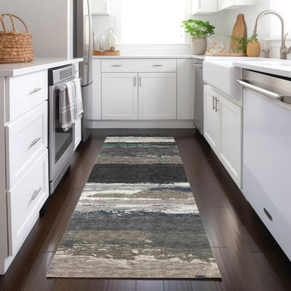 Nomaria Black Washable Indoor - Outdoor Rug - LOOMLAN - LOOMLAN Rugs - Outdoor Rugs