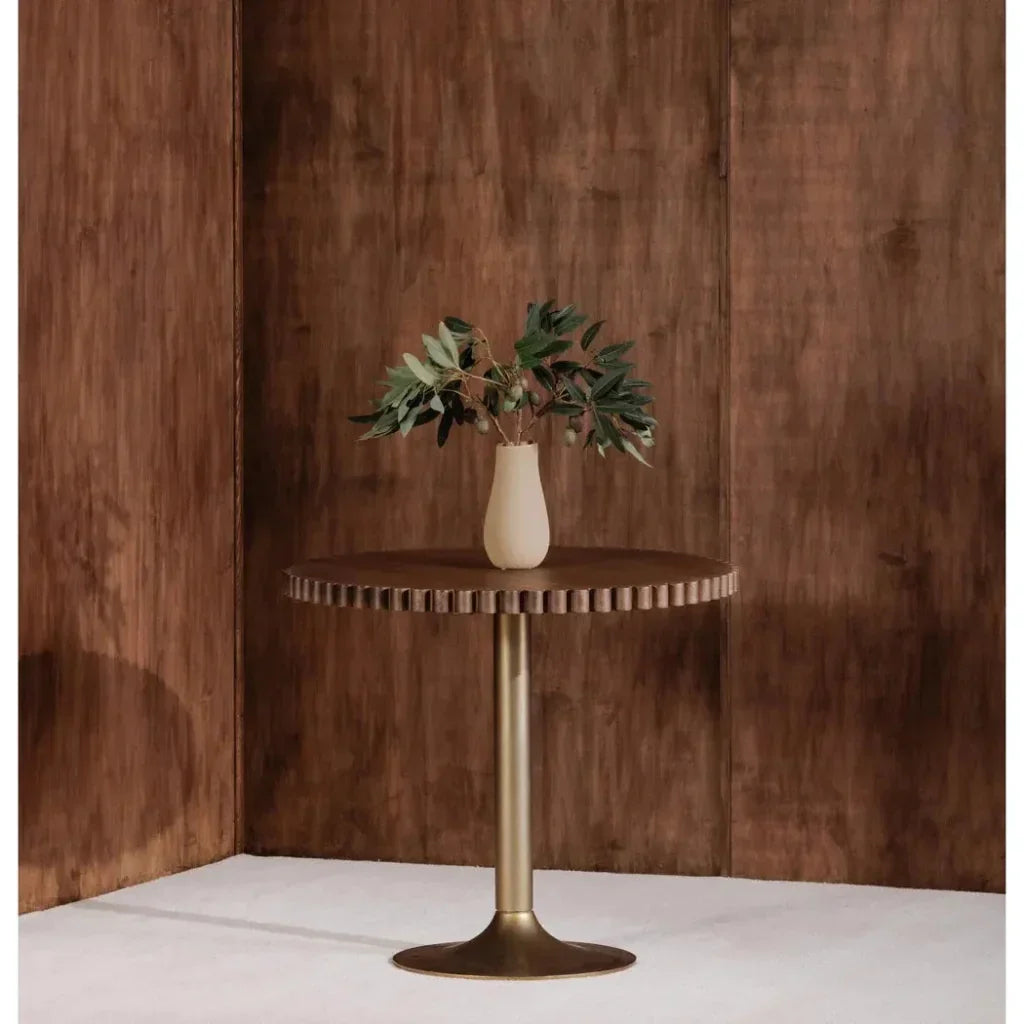 Nomi Wood and Iron Round Brown Cafe Table - LOOMLAN - Moe's Home - Coffee Tables