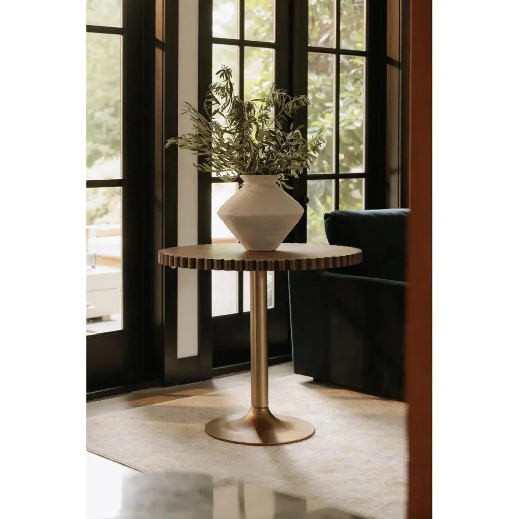 Nomi Wood and Iron Round Brown Cafe Table - LOOMLAN - Moe's Home - Coffee Tables