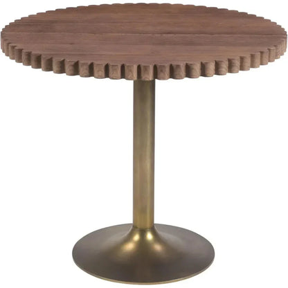 Nomi Wood and Iron Round Brown Cafe Table - LOOMLAN - Moe's Home - Coffee Tables
