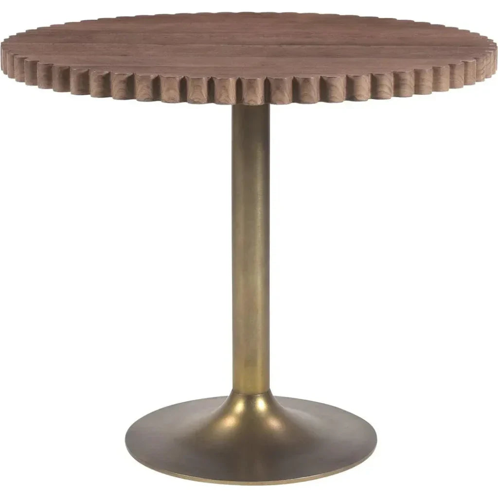 Nomi Wood and Iron Round Brown Cafe Table - LOOMLAN - Moe's Home - Coffee Tables