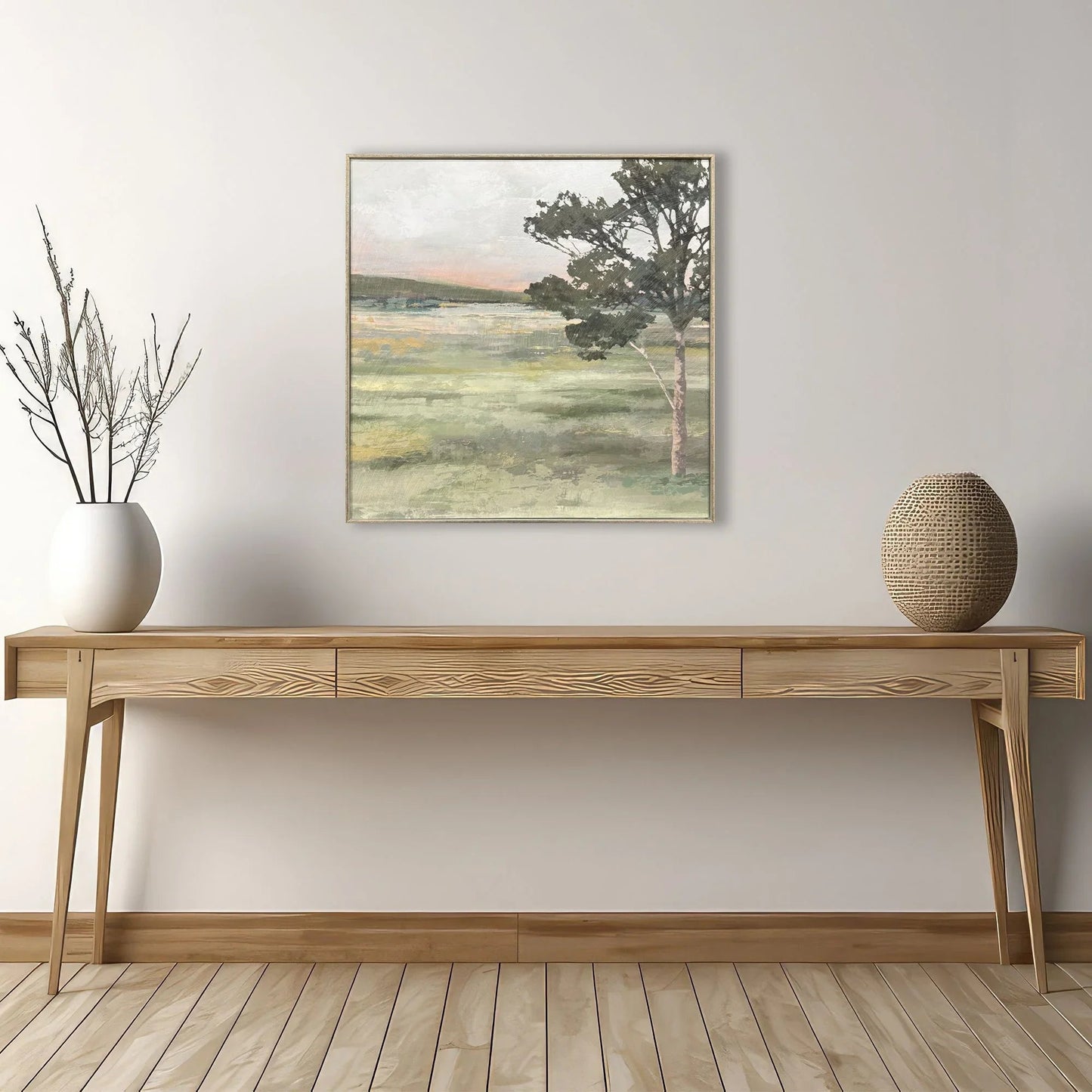 Noorong Transitional Green Framed Wall Art