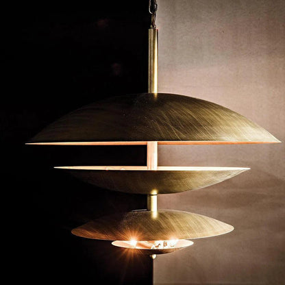 Nora Chandelier, Metal with Aged Brass - LOOMLAN - Noir - Chandeliers