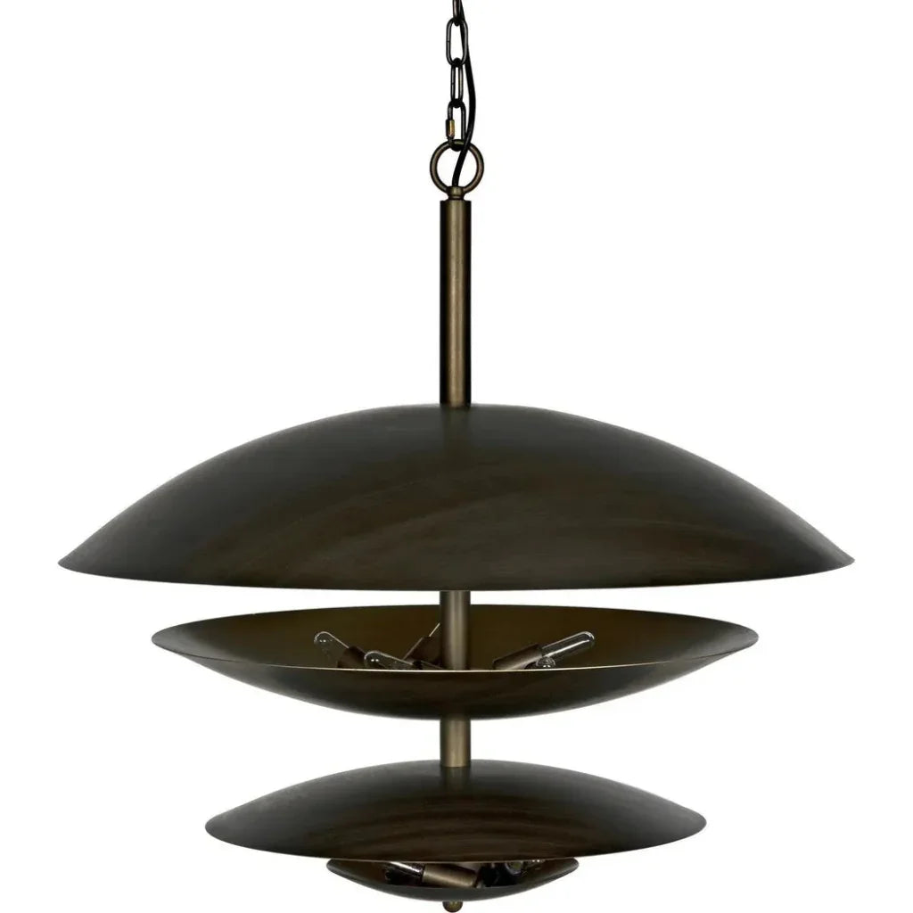 Nora Chandelier, Metal with Aged Brass - LOOMLAN - Noir - Chandeliers