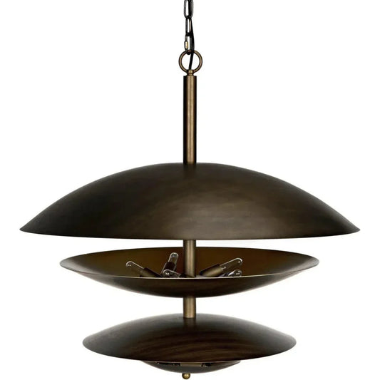 Nora Chandelier, Metal with Aged Brass - LOOMLAN - Noir - Chandeliers