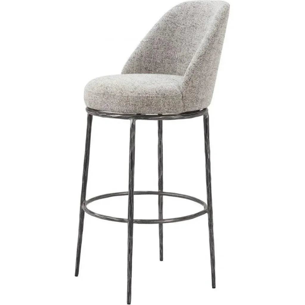 Nordhavn Steel Gray Swivel Barstool - LOOMLAN - Zuo Modern - Bar Stools