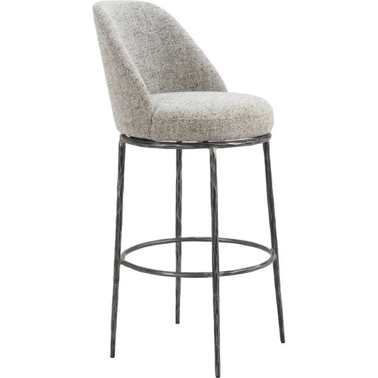Nordhavn Steel Gray Swivel Barstool - LOOMLAN - Zuo Modern - Bar Stools