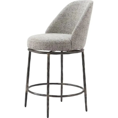 Nordhavn Steel Gray Swivel Counter Stool - LOOMLAN - Zuo Modern - Counter Stools