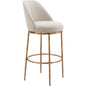 Nordhavn Beige and Gold Swivel Barstool - LOOMLAN - Zuo Modern - Bar Stools