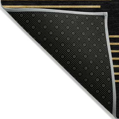 Norelia Black Washable Indoor-Outdoor Rug-Outdoor Rugs-LOOMLAN Rugs-LOOMLAN