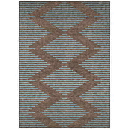 Norelia Brown Washable Indoor-Outdoor Rug-Outdoor Rugs-LOOMLAN Rugs-2'6" x 3'10"-LOOMLAN
