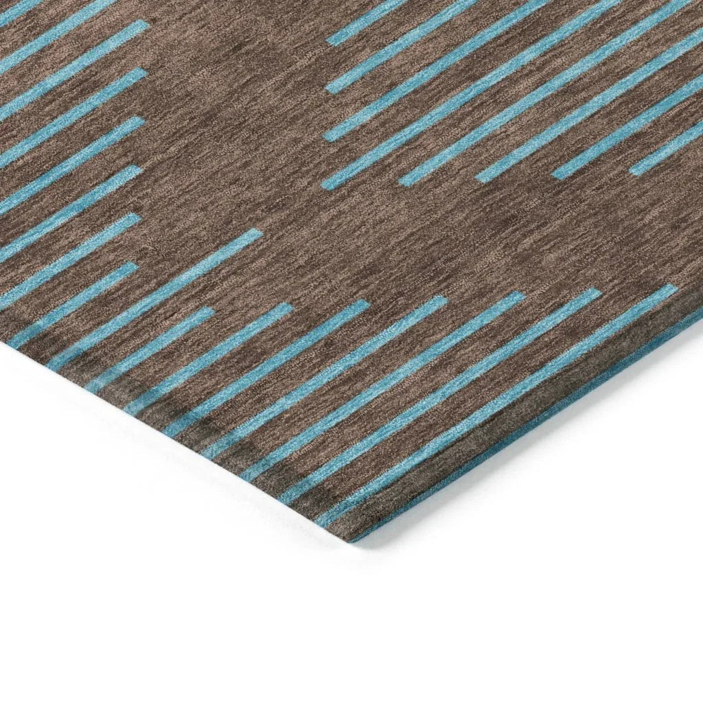 Norelia Brown Washable Indoor-Outdoor Rug-Outdoor Rugs-LOOMLAN Rugs-LOOMLAN