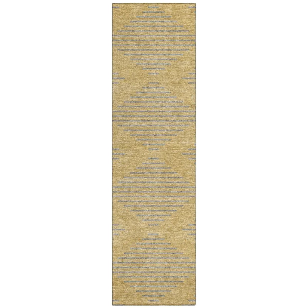 Norelia Gold Washable Indoor-Outdoor Rug-Outdoor Rugs-LOOMLAN Rugs-2'3" x 7'6"-LOOMLAN