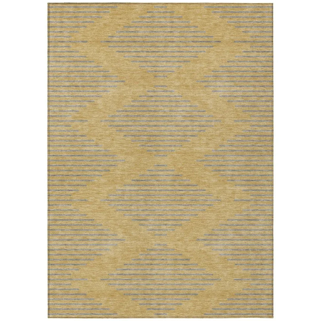 Norelia Gold Washable Indoor-Outdoor Rug-Outdoor Rugs-LOOMLAN Rugs-2'6" x 3'10"-LOOMLAN