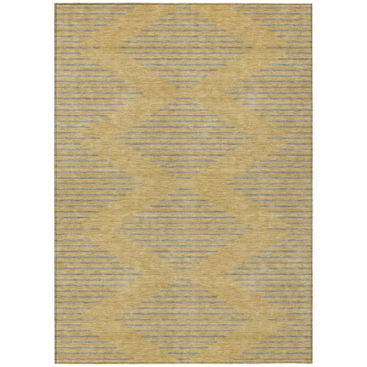 Norelia Gold Washable Indoor-Outdoor Rug-Outdoor Rugs-LOOMLAN Rugs-2'6" x 3'10"-LOOMLAN