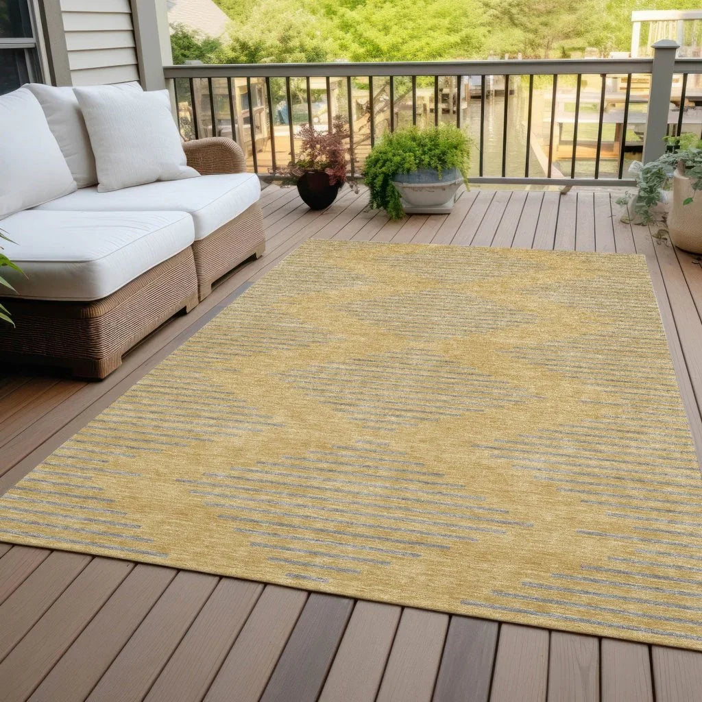 Norelia Gold Washable Indoor-Outdoor Rug-Outdoor Rugs-LOOMLAN Rugs-LOOMLAN