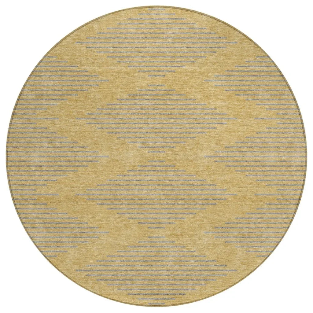 Norelia Gold Washable Indoor-Outdoor Rug-Outdoor Rugs-LOOMLAN Rugs-8' x 8'-LOOMLAN