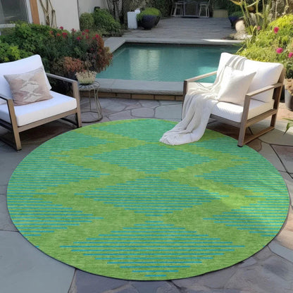 Norelia Green Washable Indoor-Outdoor Rug-Outdoor Rugs-LOOMLAN Rugs-LOOMLAN
