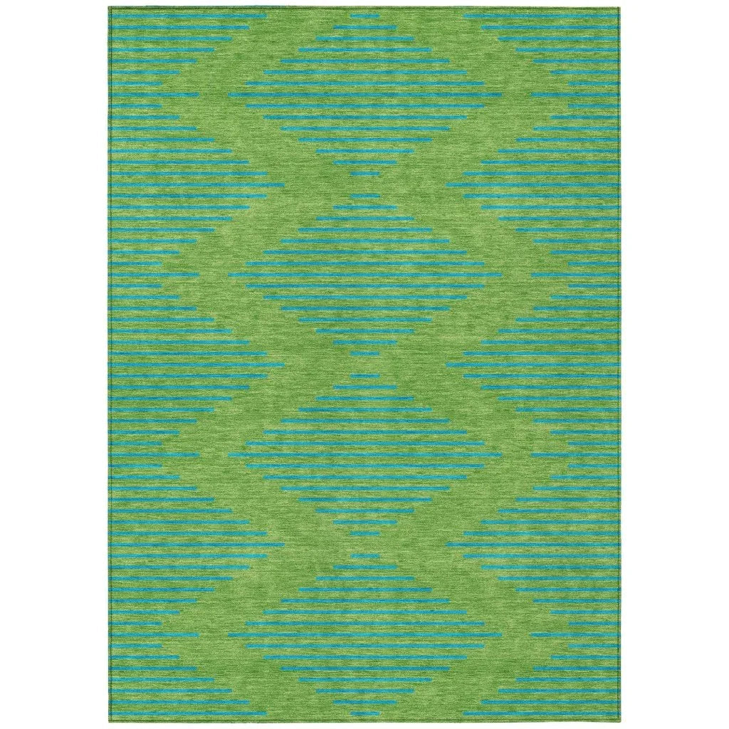 Norelia Green Washable Indoor-Outdoor Rug-Outdoor Rugs-LOOMLAN Rugs-2'6" x 3'10"-LOOMLAN