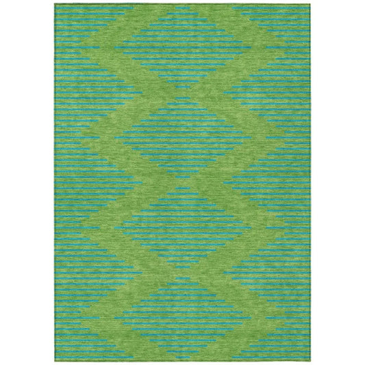 Norelia Green Washable Indoor-Outdoor Rug-Outdoor Rugs-LOOMLAN Rugs-2'6" x 3'10"-LOOMLAN