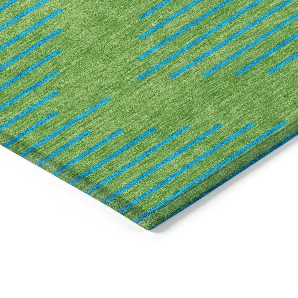 Norelia Green Washable Indoor-Outdoor Rug-Outdoor Rugs-LOOMLAN Rugs-LOOMLAN