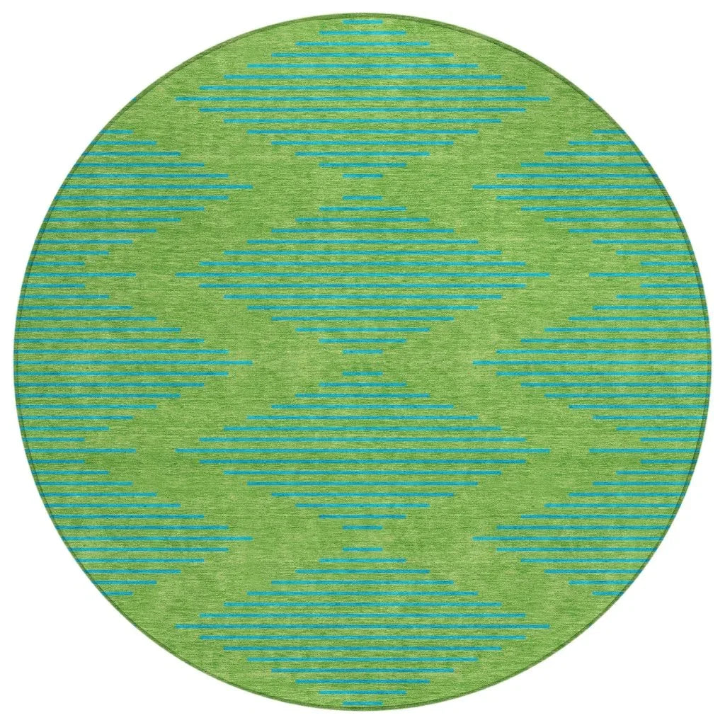 Norelia Green Washable Indoor-Outdoor Rug-Outdoor Rugs-LOOMLAN Rugs-8' x 8'-LOOMLAN