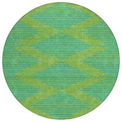 Norelia Green Washable Indoor-Outdoor Rug-Outdoor Rugs-LOOMLAN Rugs-8' x 8'-LOOMLAN