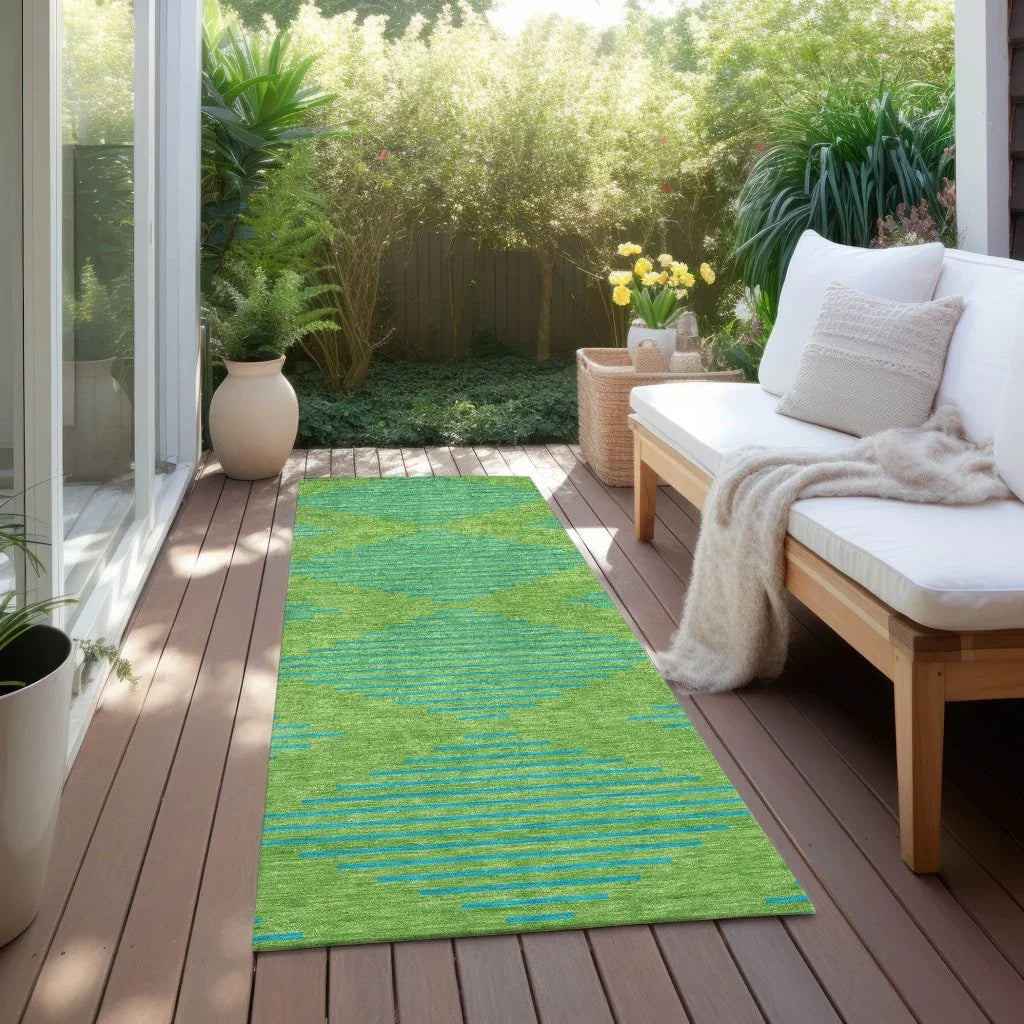 Norelia Green Washable Indoor-Outdoor Rug-Outdoor Rugs-LOOMLAN Rugs-LOOMLAN