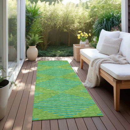Norelia Green Washable Indoor-Outdoor Rug-Outdoor Rugs-LOOMLAN Rugs-LOOMLAN