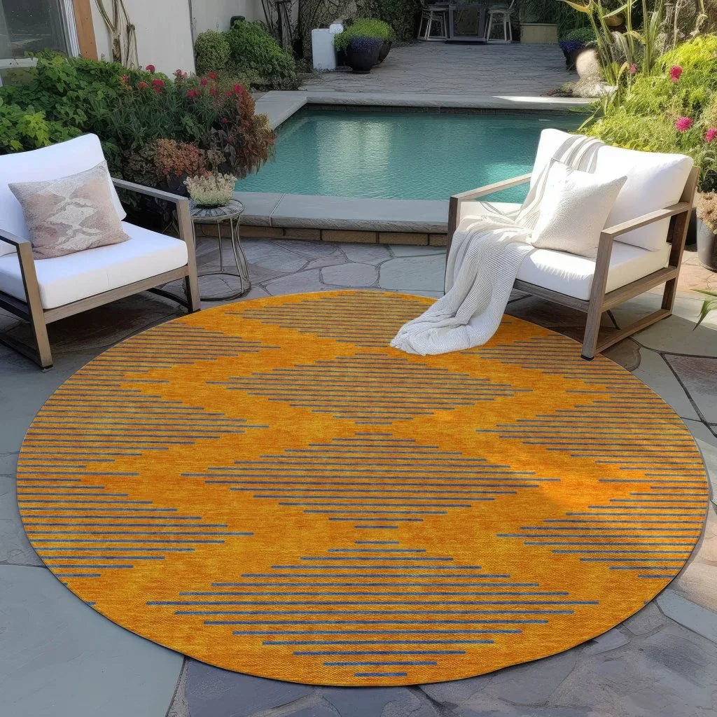 Norelia Orange Washable Indoor-Outdoor Rug-Outdoor Rugs-LOOMLAN Rugs-LOOMLAN