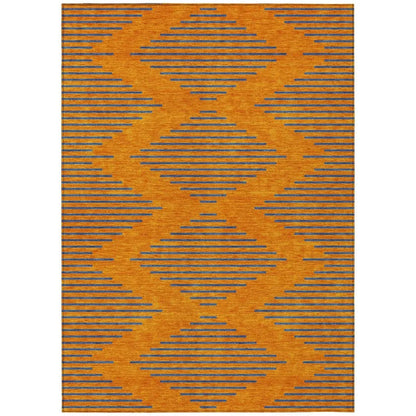 Norelia Orange Washable Indoor-Outdoor Rug-Outdoor Rugs-LOOMLAN Rugs-2'6" x 3'10"-LOOMLAN