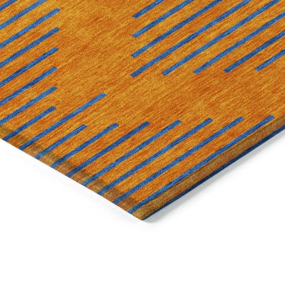 Norelia Orange Washable Indoor-Outdoor Rug-Outdoor Rugs-LOOMLAN Rugs-LOOMLAN