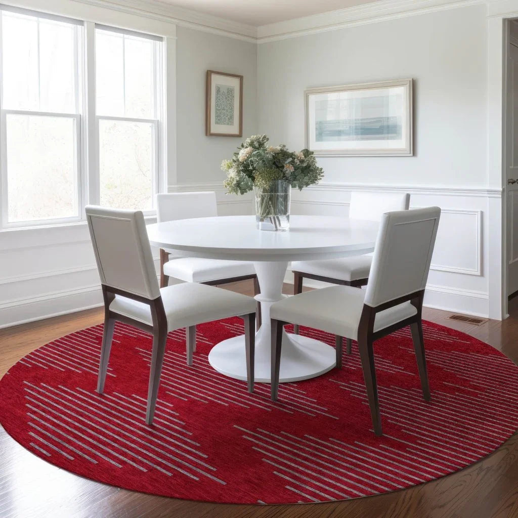 Norelia Red Washable Indoor-Outdoor Rug-Outdoor Rugs-LOOMLAN Rugs-LOOMLAN