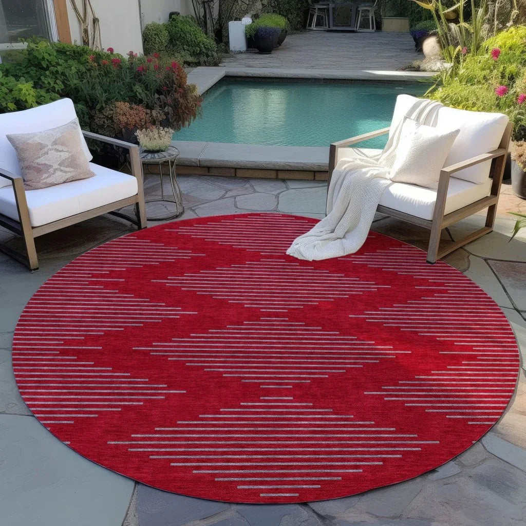 Norelia Red Washable Indoor-Outdoor Rug-Outdoor Rugs-LOOMLAN Rugs-LOOMLAN