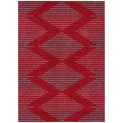 Norelia Red Washable Indoor-Outdoor Rug-Outdoor Rugs-LOOMLAN Rugs-2'6" x 3'10"-LOOMLAN