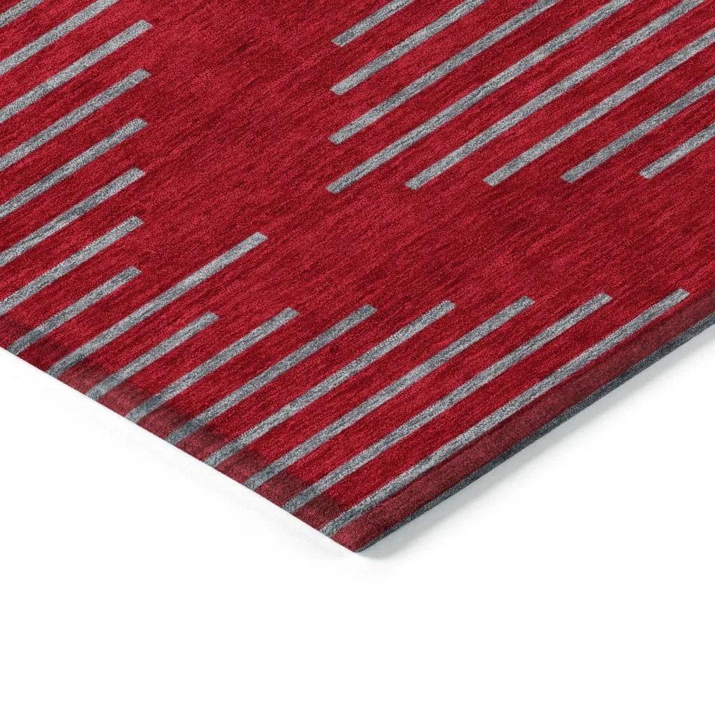 Norelia Red Washable Indoor-Outdoor Rug-Outdoor Rugs-LOOMLAN Rugs-LOOMLAN