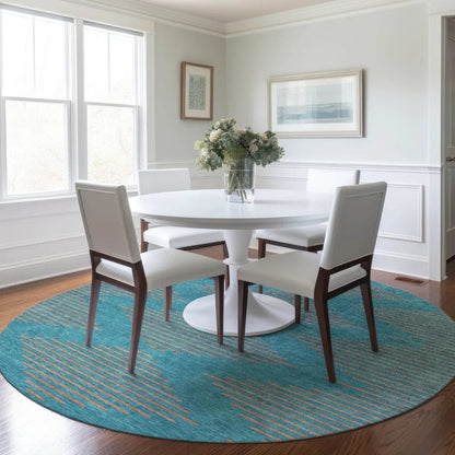 Norelia Teal Washable Indoor-Outdoor Rug-Outdoor Rugs-LOOMLAN Rugs-LOOMLAN