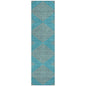 Norelia Teal Washable Indoor-Outdoor Rug-Outdoor Rugs-LOOMLAN Rugs-2'3" x 7'6"-LOOMLAN