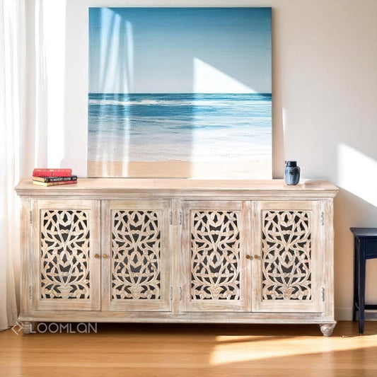 Norella Four Doors Wood Sideboard