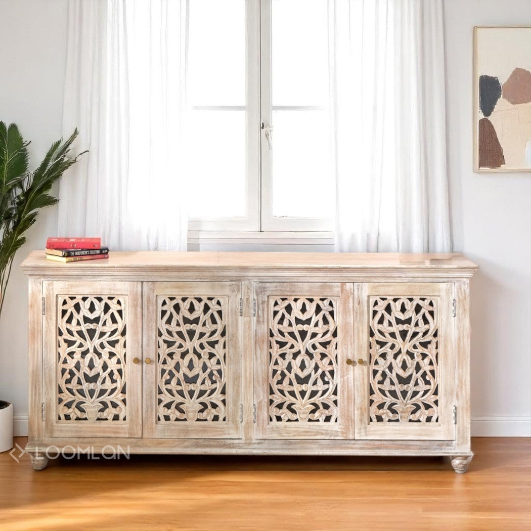 Norella Four Doors Wood Sideboard