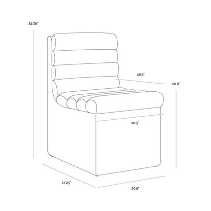Norm Leather Wheeled Dining Chair - LOOMLAN - SUNPAN - Dining Chairs