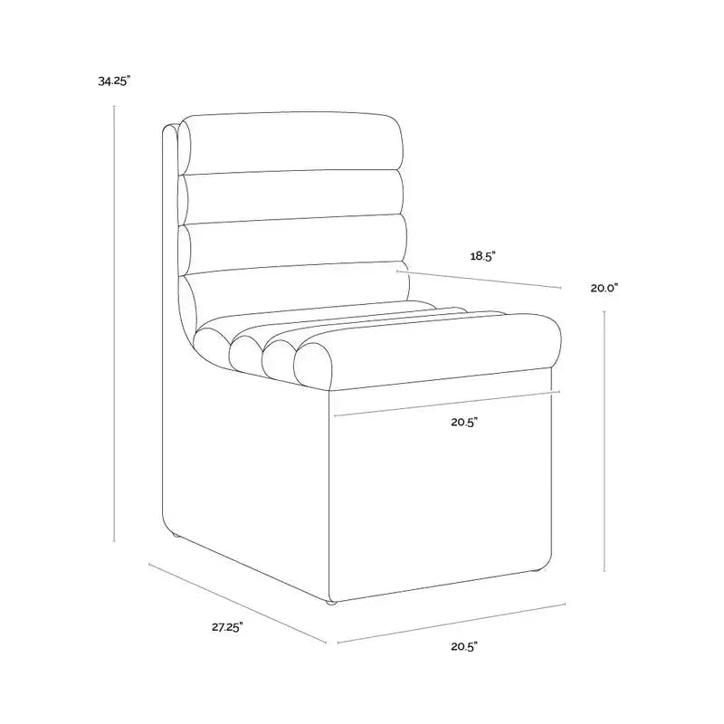 Norm Leather Wheeled Dining Chair - LOOMLAN - SUNPAN - Dining Chairs