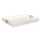 Norton Croco Leather and Brass Ivory Tray - LOOMLAN - Sarreid - Trays
