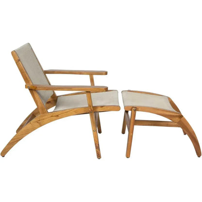 Norway Outdoor Lounge Chair & Footstool Set of Two-Outdoor Lounge Chairs-Seasonal Living-LOOMLAN